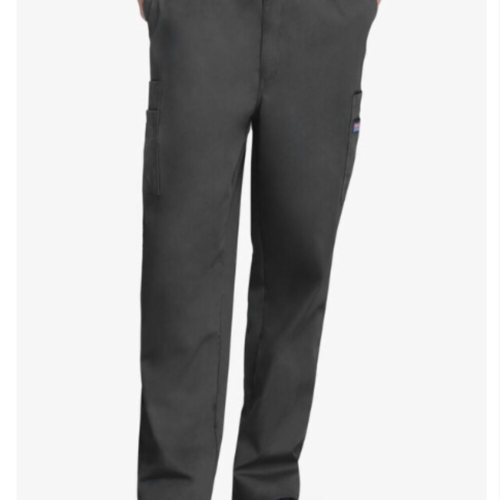 Cherokee Workwear Men's 7-Pocket Cargo Scrub Pants, 4000, Black